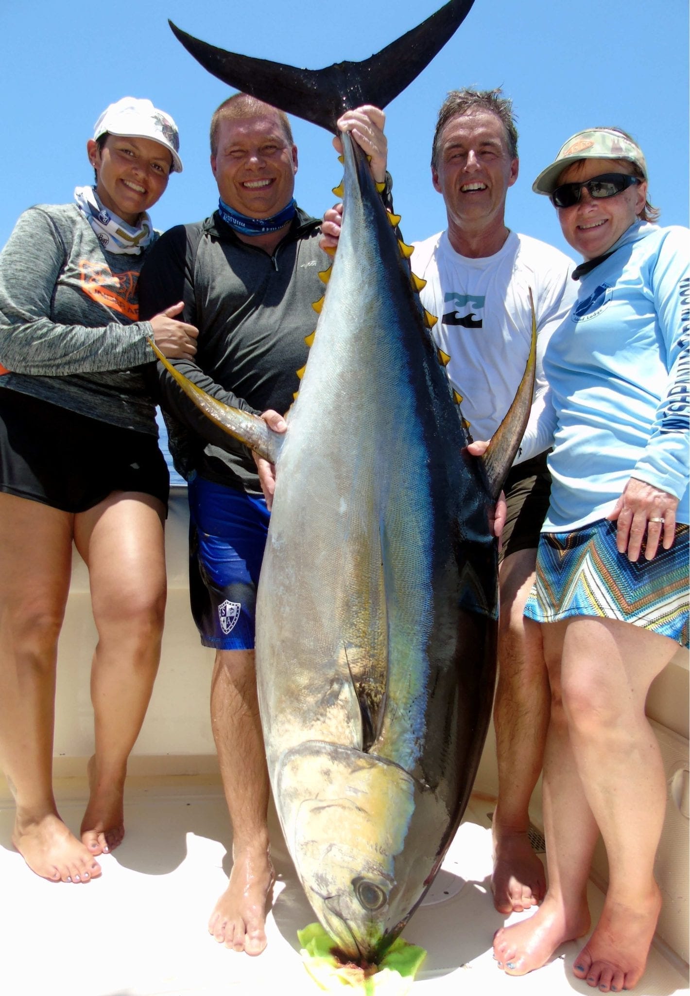 A giant yellowfin tuna at the lodge