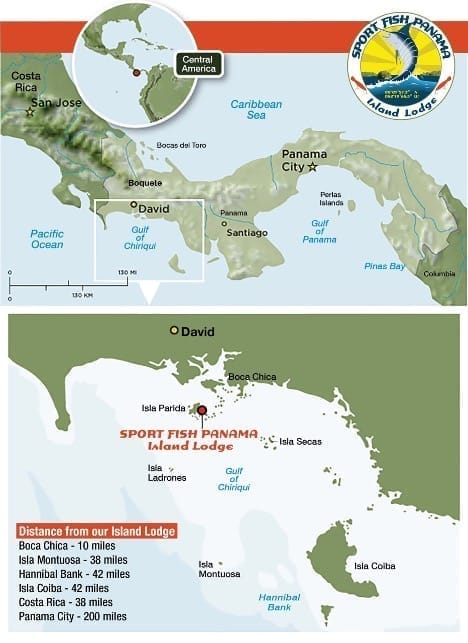 Map of the Gulf of Chiriquí and surrounding fishing grounds
