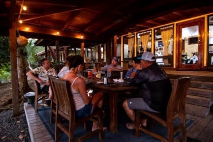 Dinner service at the lodge