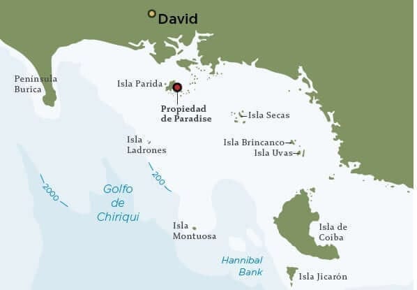 Map of the route to Sport Fish Panama Island Lodge