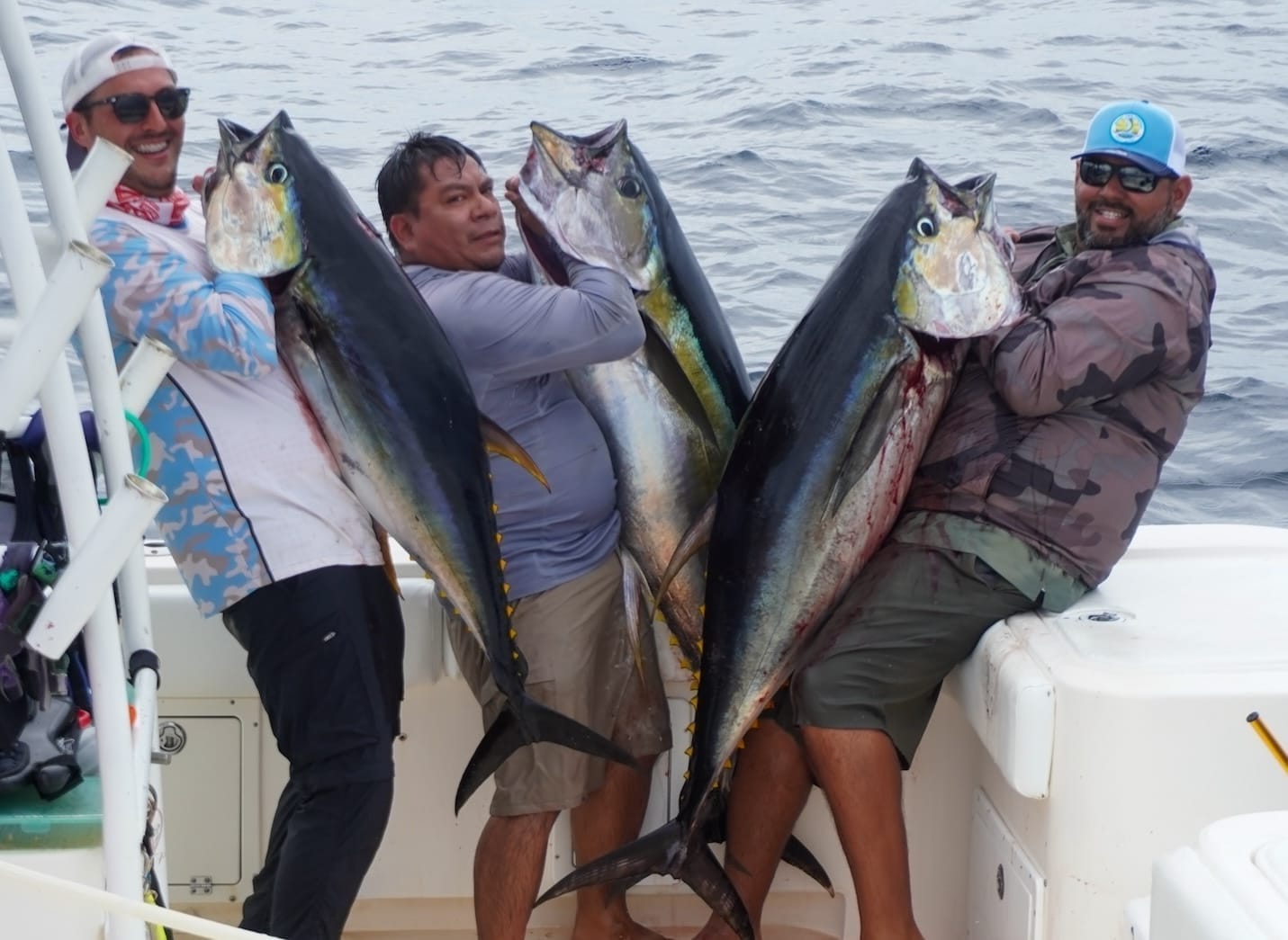 A big Panama yellowfin tuna boatside