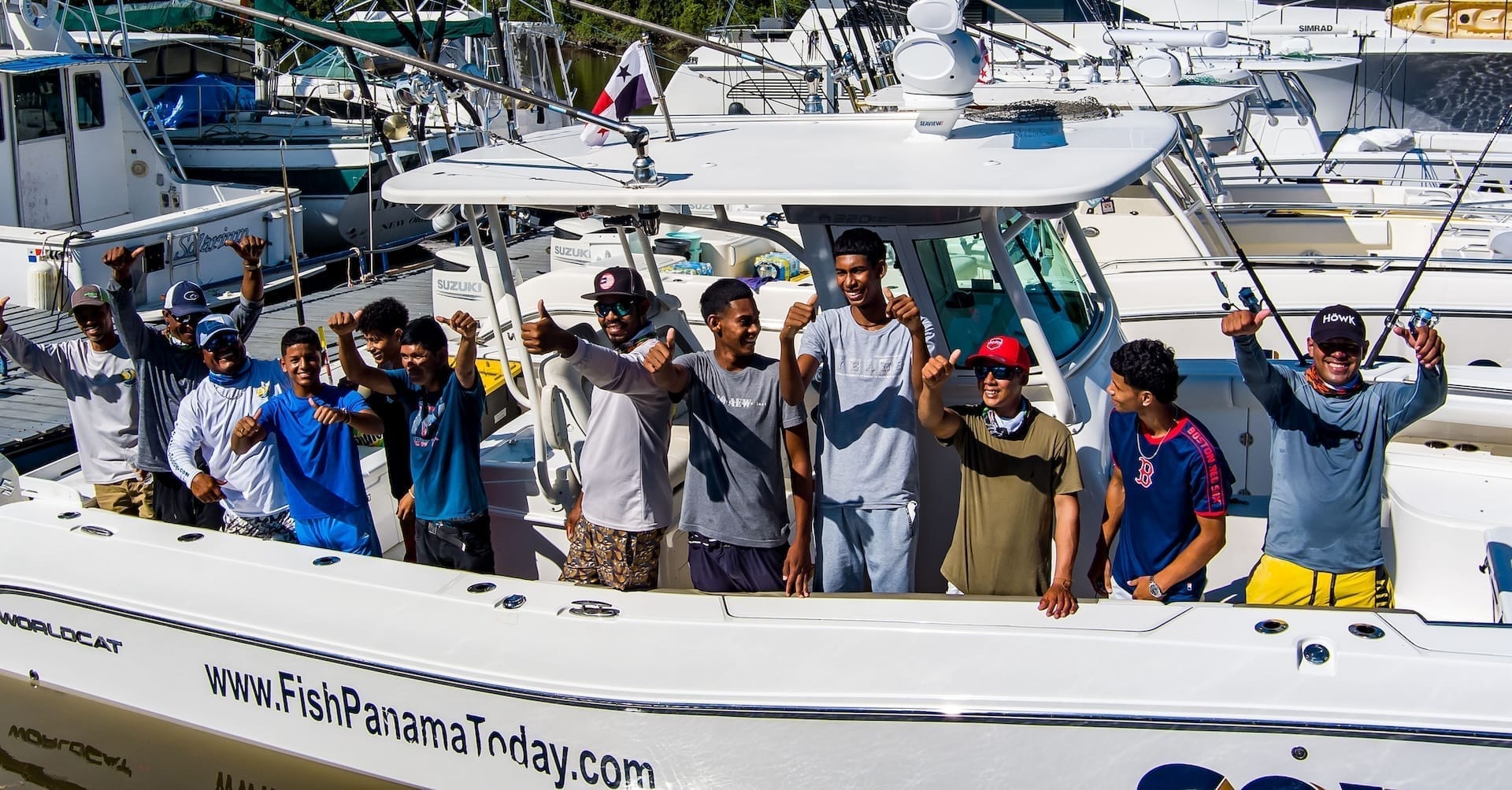 A group of anglers on the dock
