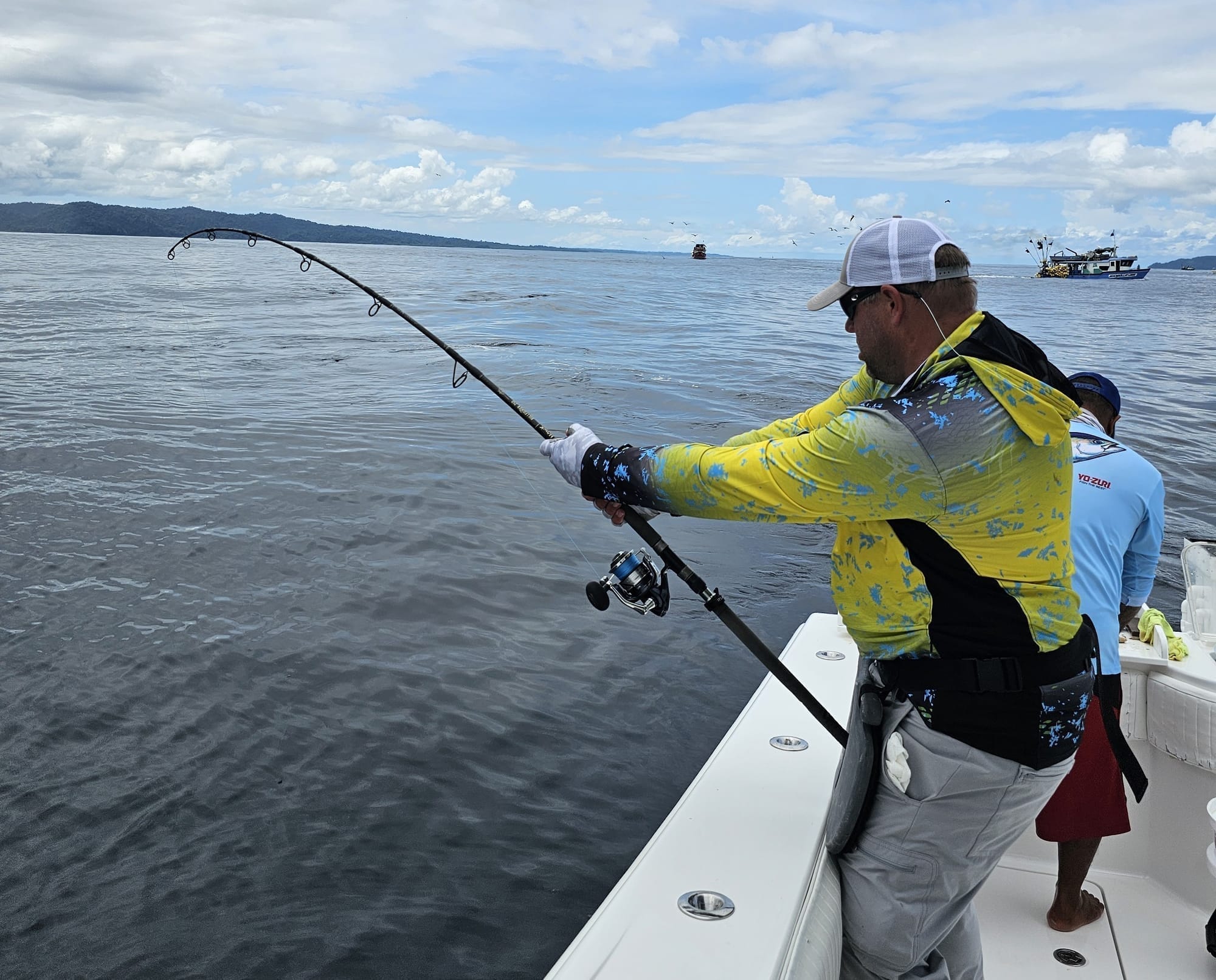 Hooked up to an inshore fish around the islands