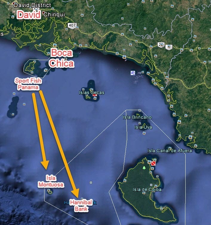 Map of the Gulf of Chiriqui fishing grounds